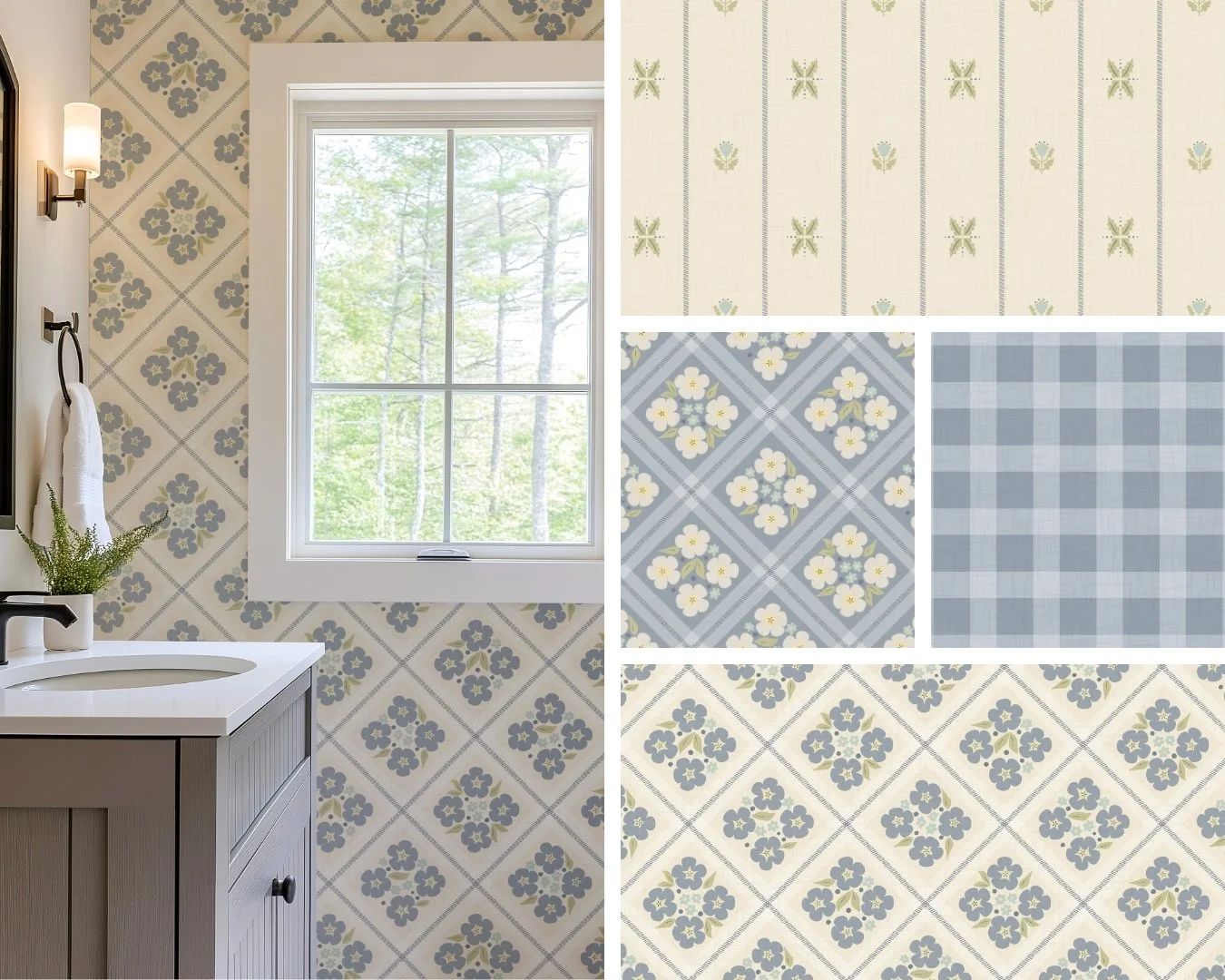 RETRO COUNTRY FARMHOUSE | Prairie inspired subtle prints create a timeless country farmhouse aesthetic for wallpaper, bedding and more.
