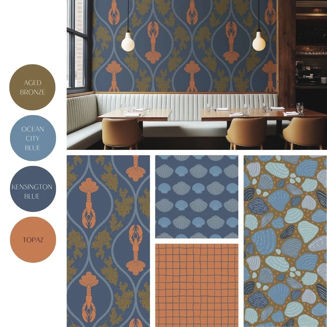 Rockland Lobster Haven | a joyful coastal collection inspired by the charm and character of Rockland, Maine—home to working harbors, weathered docks, and the beloved annual lobster festival