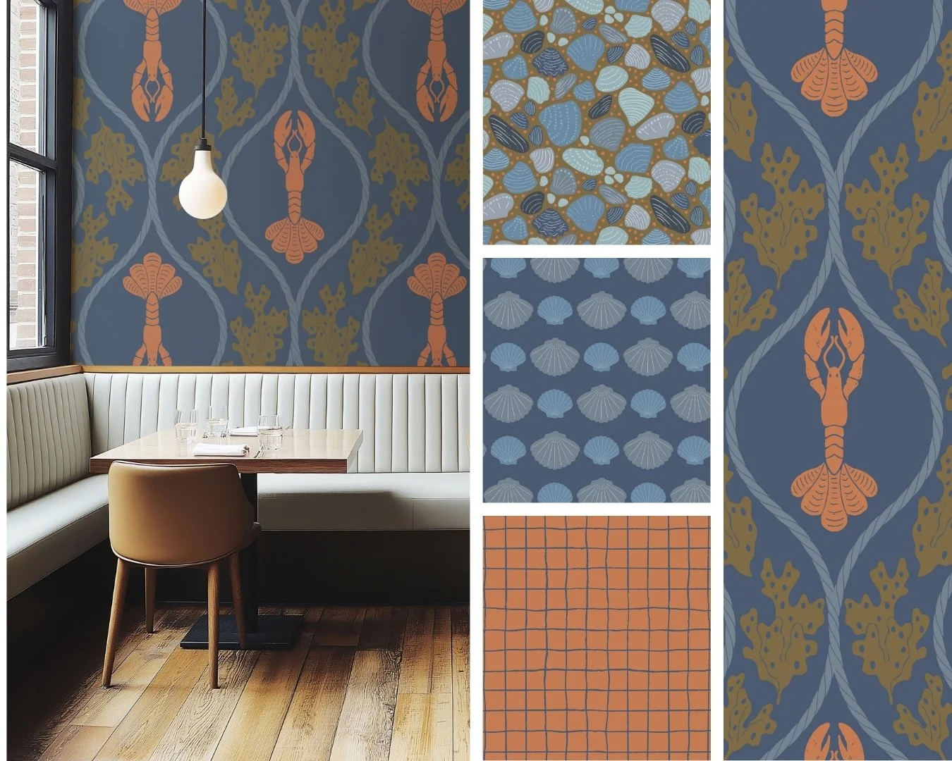 ROCKLAND HAVEN | A joyful coastal collection inspired by the charm of Rockland, Maine - home to working harbors, weathered docks, and the beloved annual lobster festival. 