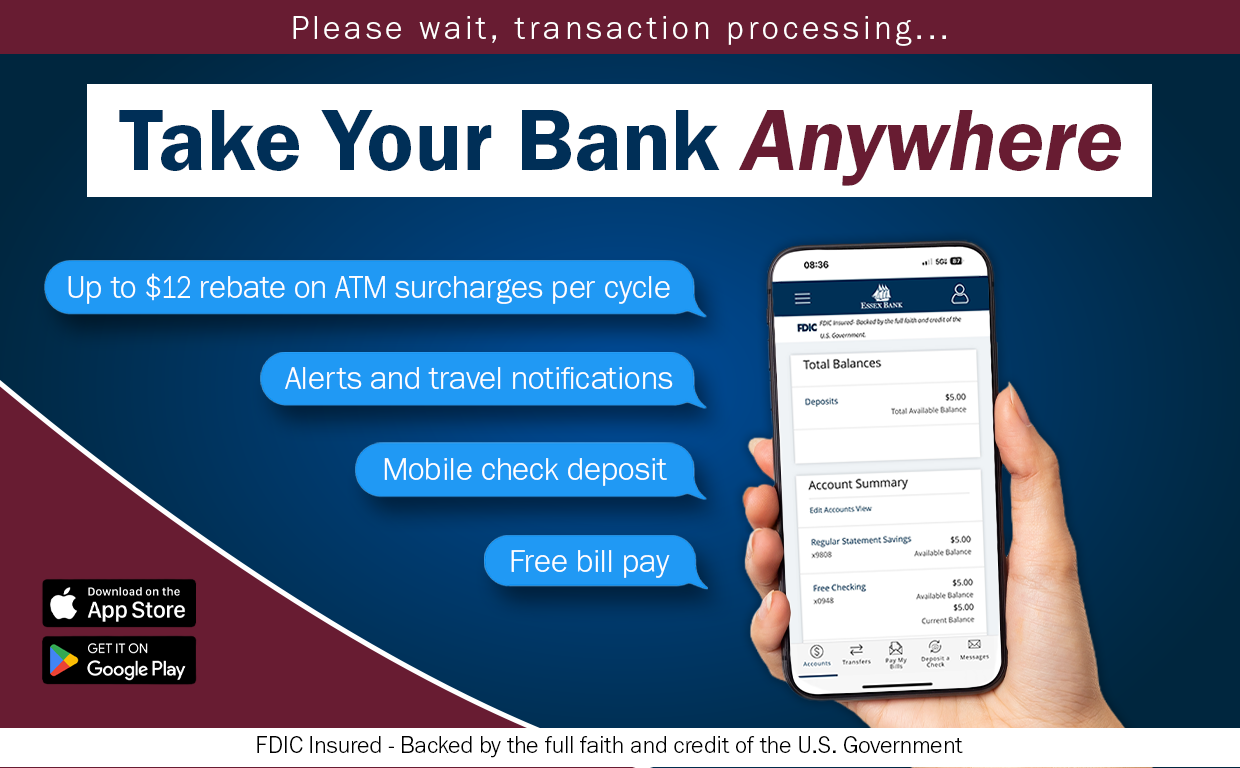 An ATM ad for customers highlighting features of the mobile banking application.
