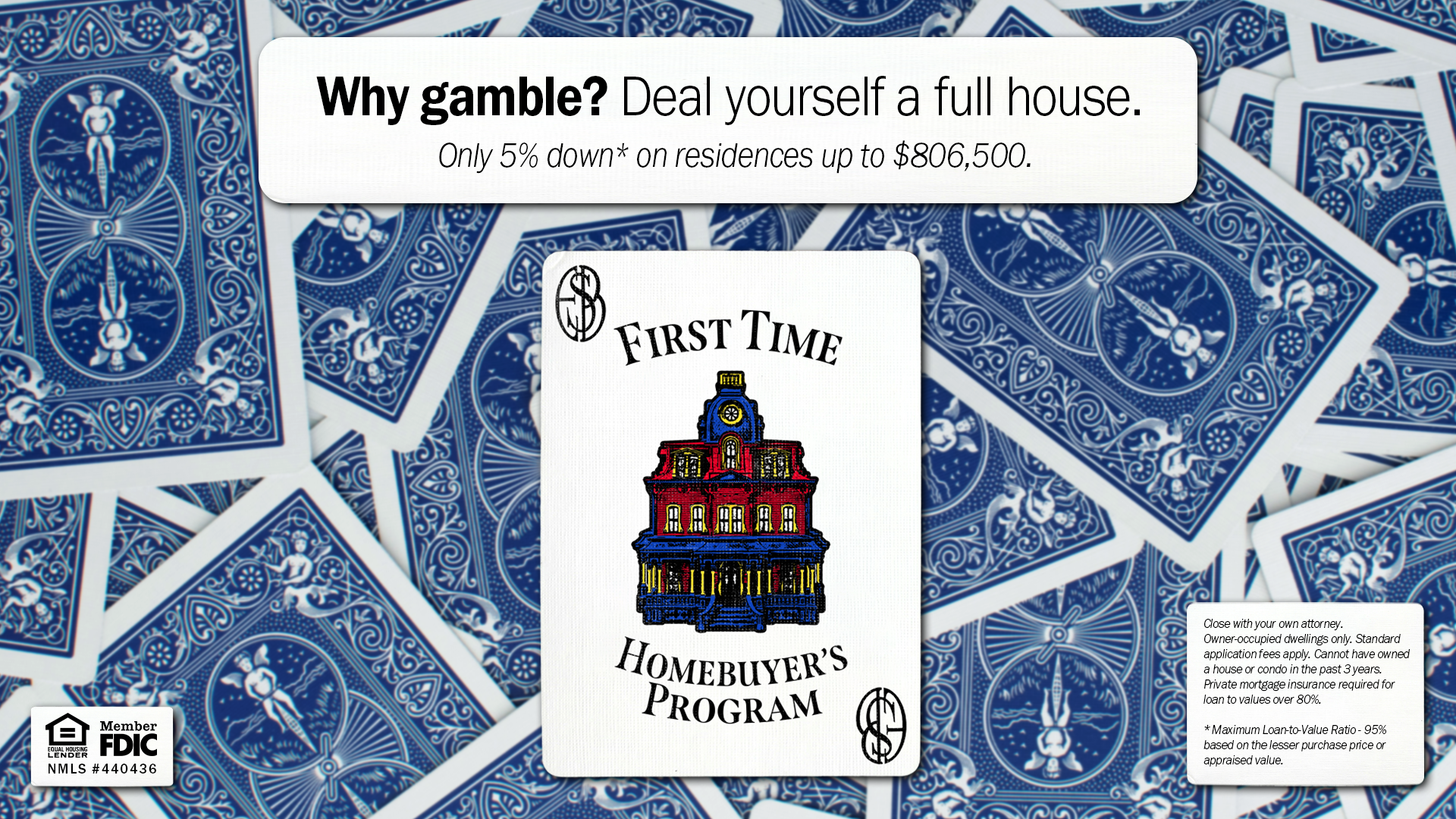 This poker-inspired mortgage ad appeared in Essex Savings Bank branches.