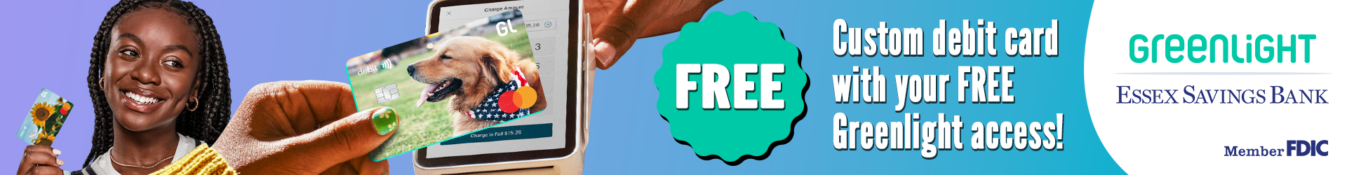 An online banking banner featuring a new promotion. Assets provided by Greenlight.