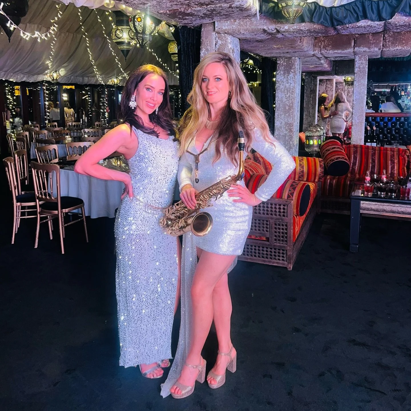 Green room goals. Our Singer &amp; Sax duo having fun in the opulence and decadence that is @crazybearhotels for a corporate summer party #singer #sax #duo #electricrose #rosemusicevents #rosemusic #saxophone #djlive #music #musician #eventsprof #pro