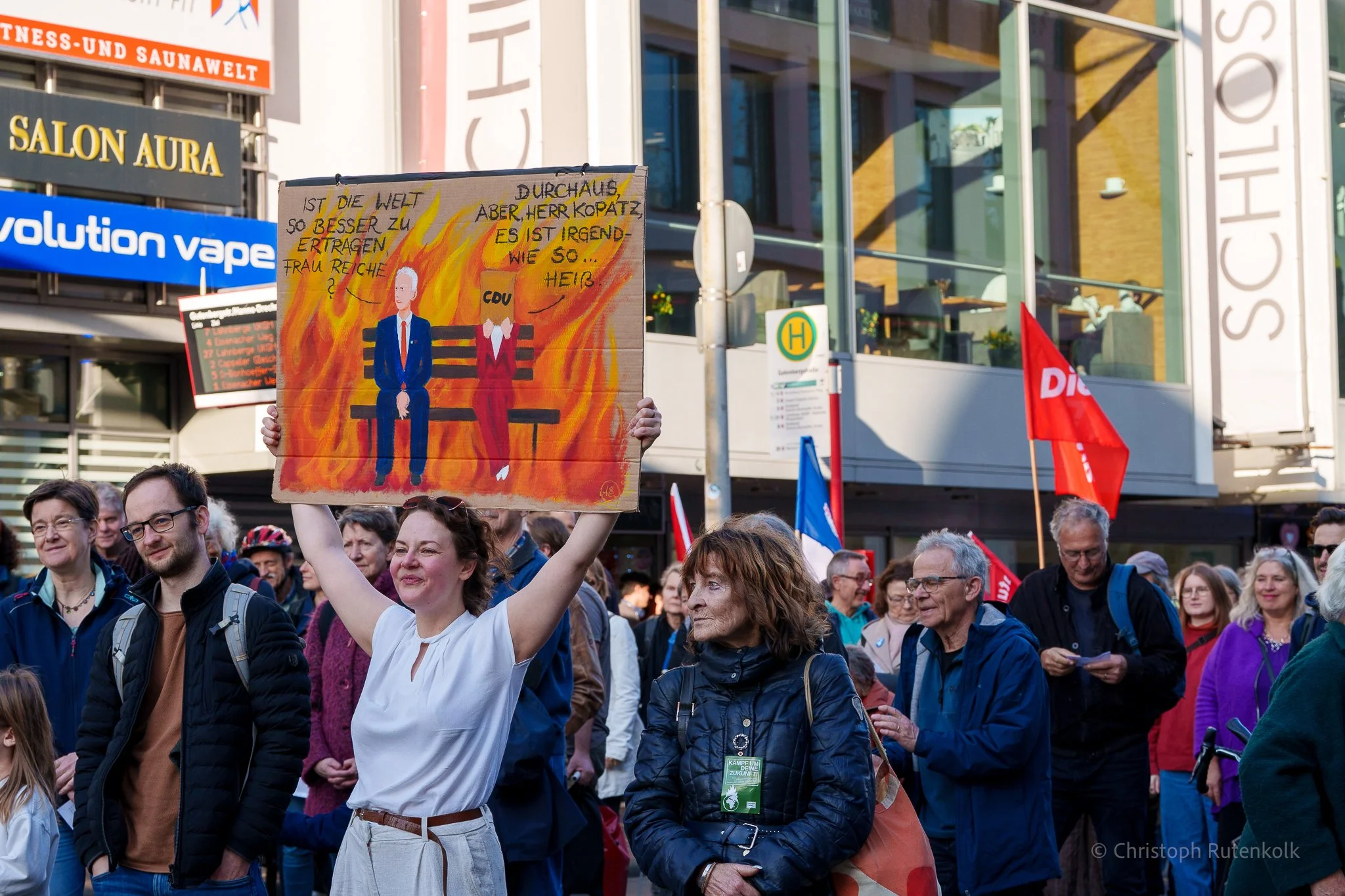  Germany - Marburg, 27.02.26On Friday the climate strikes in Germany had its revival for this year in 2026. In Marburg gathered on Friday some hundred climate activists and lead their protest through the old town. The first sun rays of this year ga