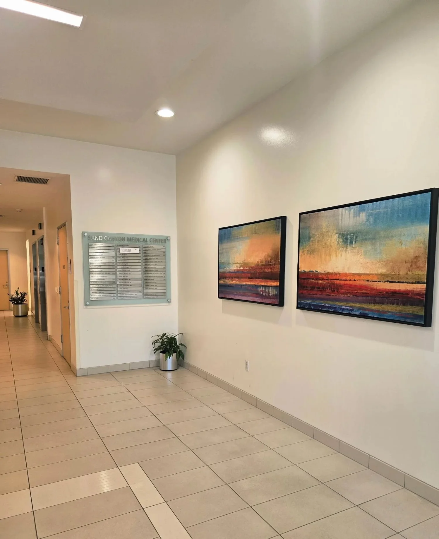 Hallway of the Sand Canyon Dental office in Irvine