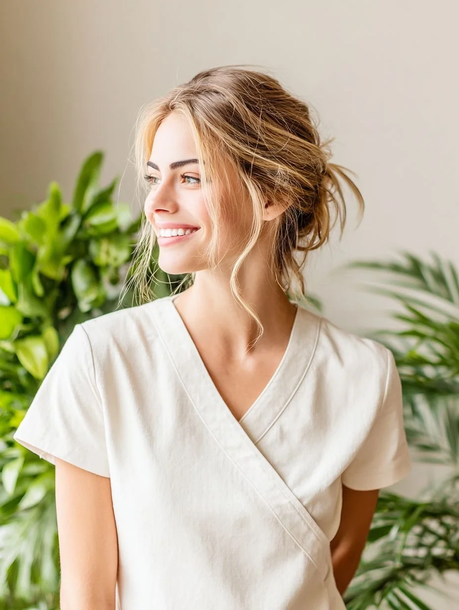 Smiling woman after cosmetic dental care