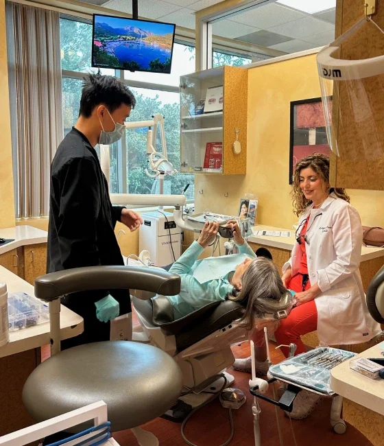 Patient during routine dental checkup in irvine
