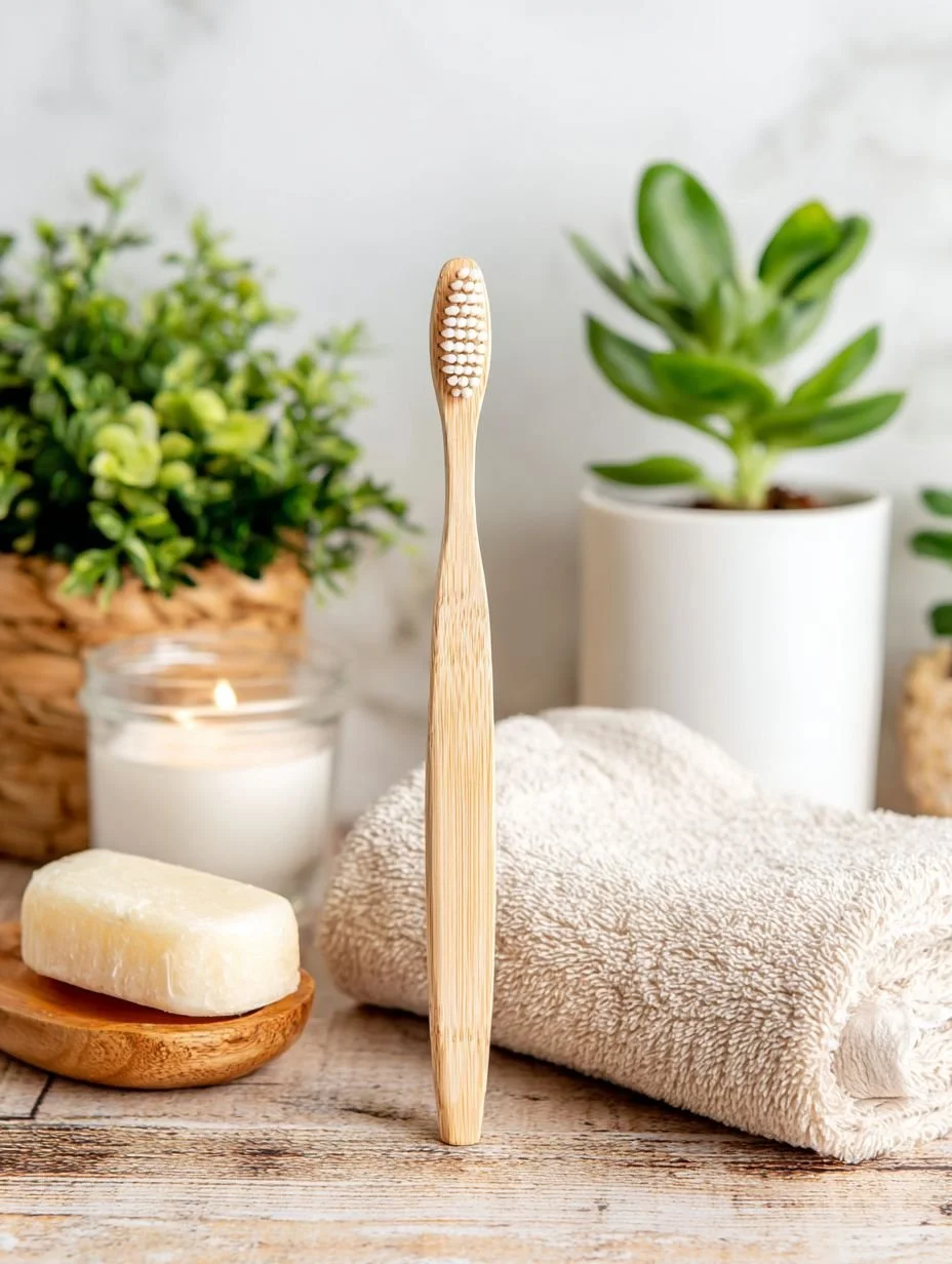 Bamboo toothbrush for general dentistry and home care from an Irvine dentist at Sand Canyon Dental