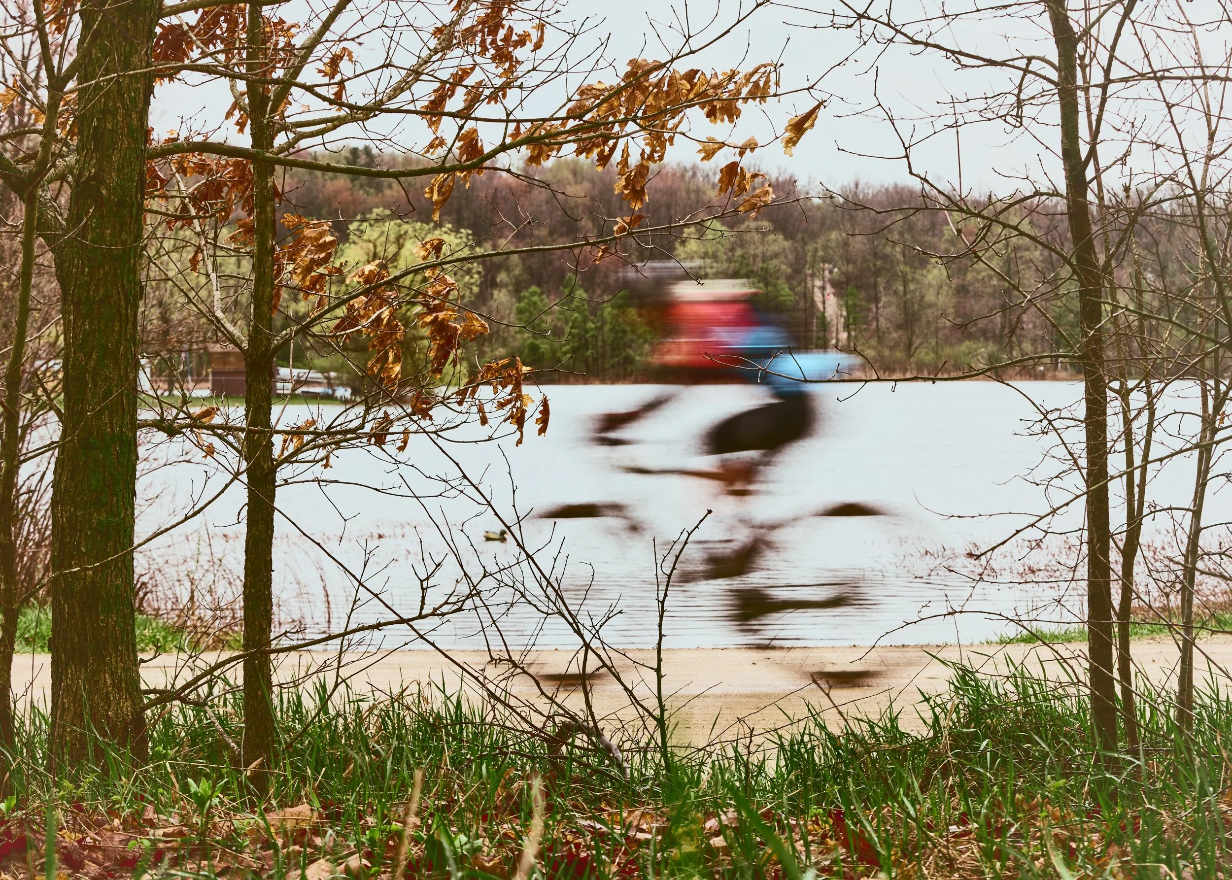 Panning shot cyclist Barry Roubaix 2026, Hastings Michigan, gravel race action photography