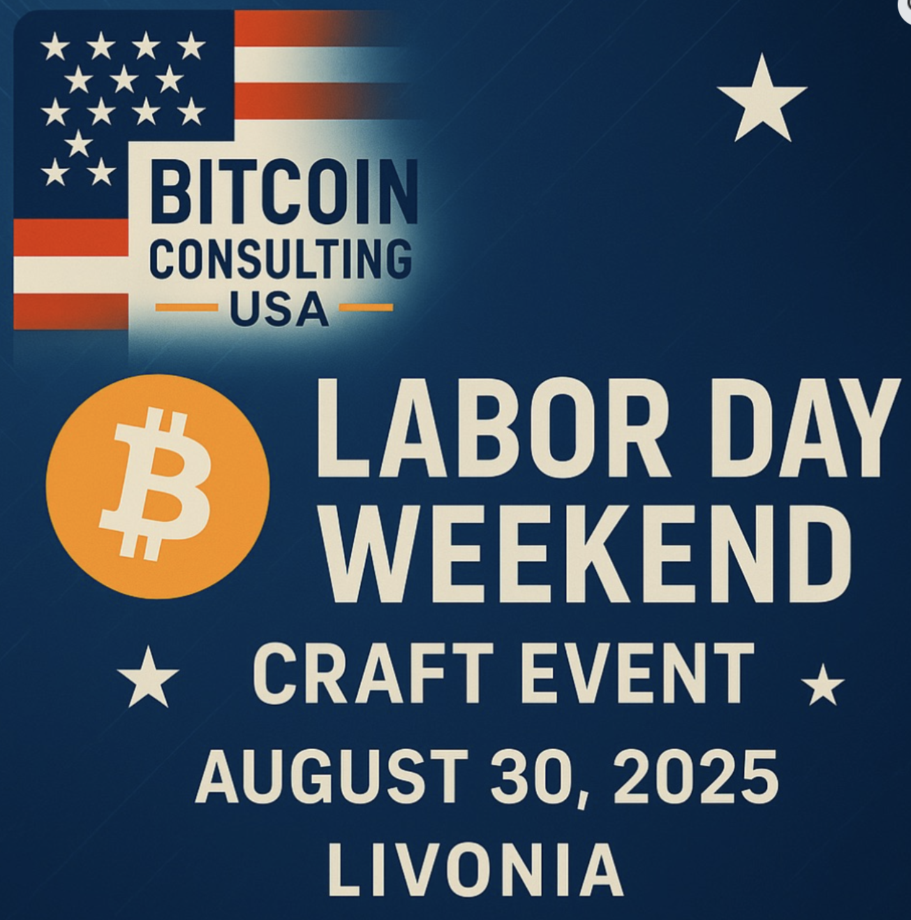 BITCOIN LABOR DAY WEEKEND CRAFT EVENT LIVONIA MICHIGAN