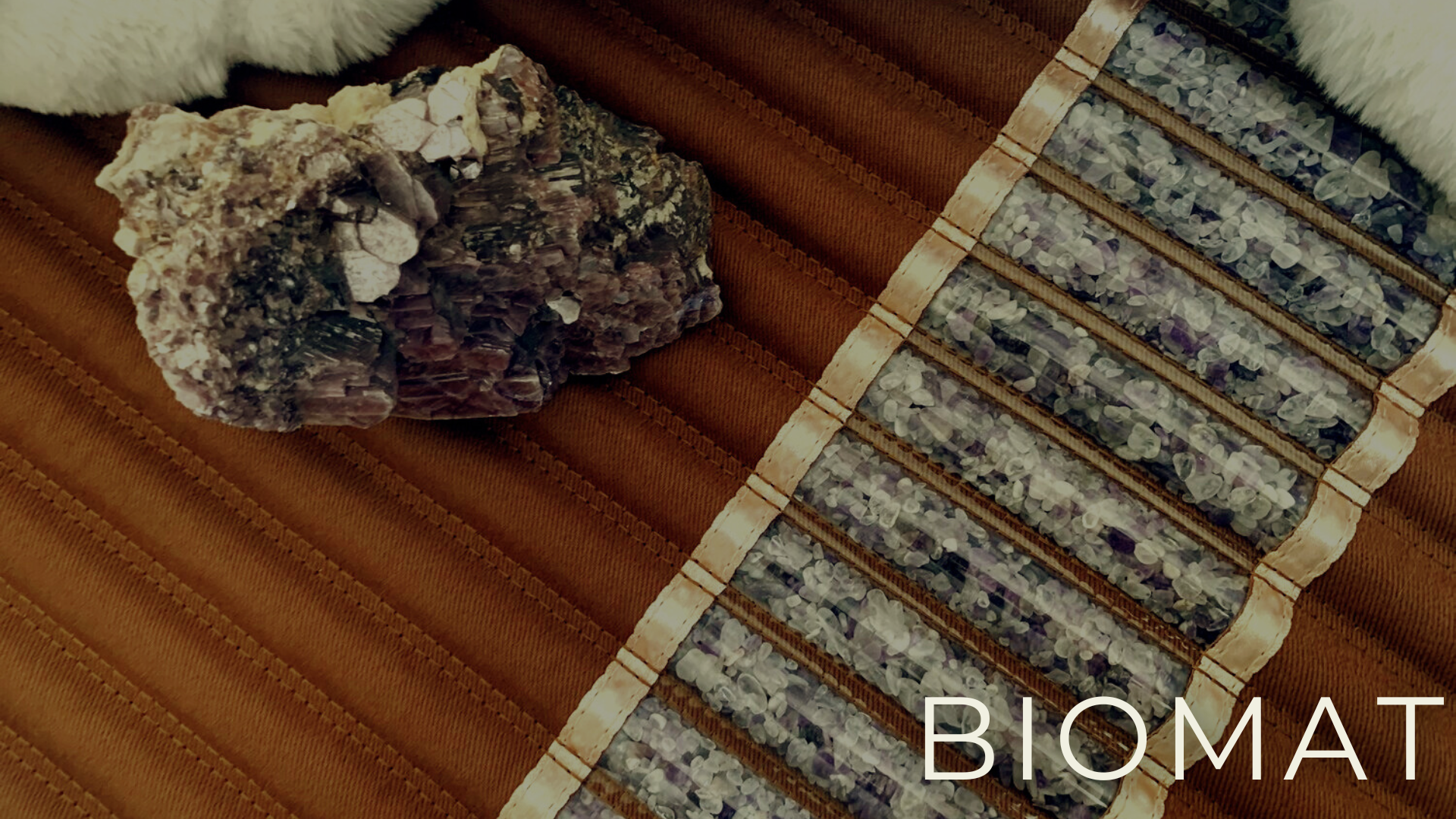 Amethyst Biomat infrared therapy mat at Inner Space supporting circulation, detox pathways, and muscular relaxation.