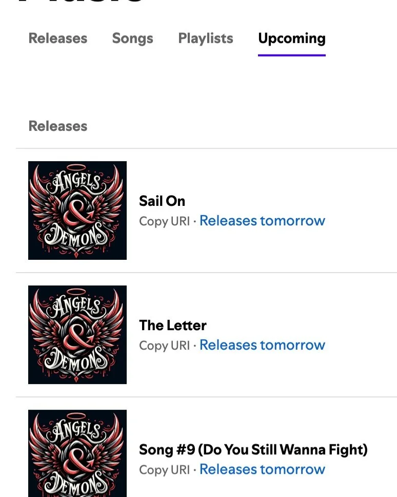 It's release-eve 🔥

👉 Pre-save the tracks here:

https://distrokid.com/hyperfollow/angelsdemons3/song-9-do-you-still-wanna-fight?ref=release

https://distrokid.com/hyperfollow/angelsdemons3/sail-on?ref=release

https://distrokid.com/hyperfollow/ang