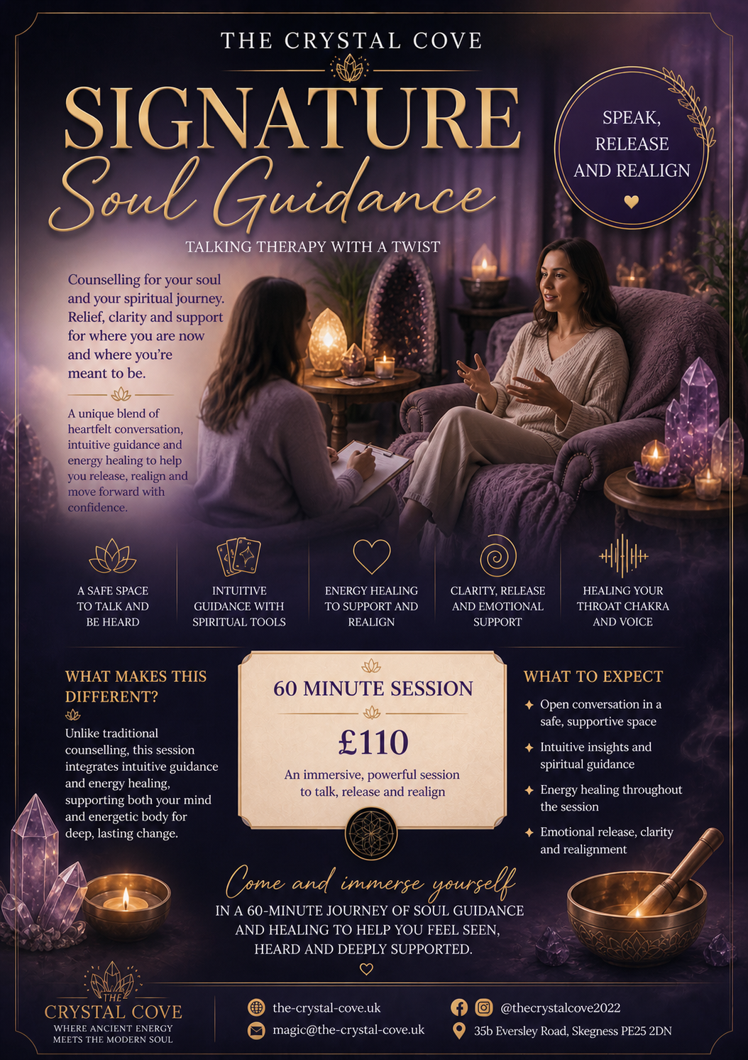 The Crystal Cove Signature Soul Guidance - Talking Therapy with a Twist!