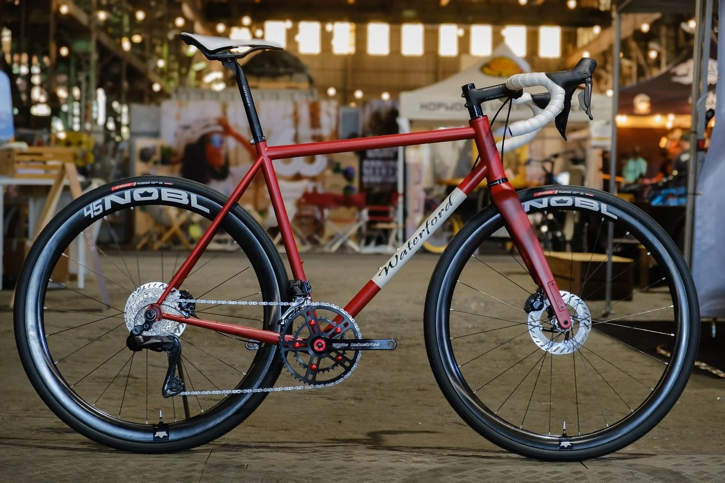 The 2nd of three Waterford show bikes showcased at the MADE show in Portland. 

This All-Road 853 finished with a classic design but with modern geometry &amp; component compatibility. Built with premium Reynolds 853 tube set for the show. 

Big than