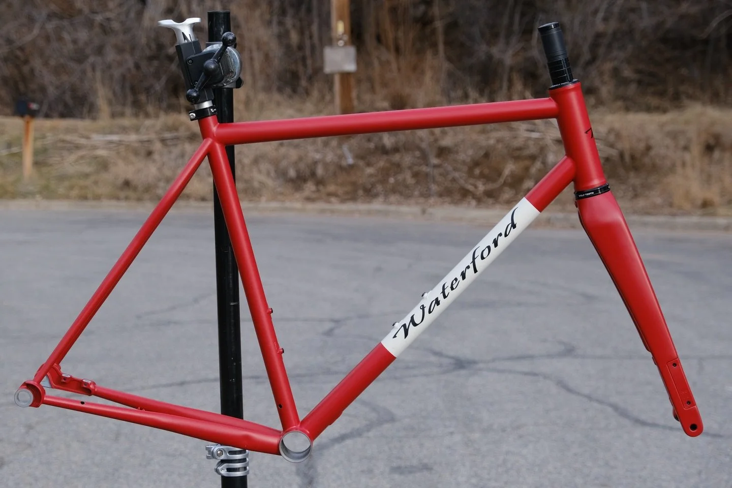 Waterford 33-Series All-Road MADE Show Frame-set is available for purchase. 

This is a one-off frameset that was commissioned for the 2025 MADE show as part of the Waterford brand relaunch. Finished in a custom two-tone paint color theme, matte clea