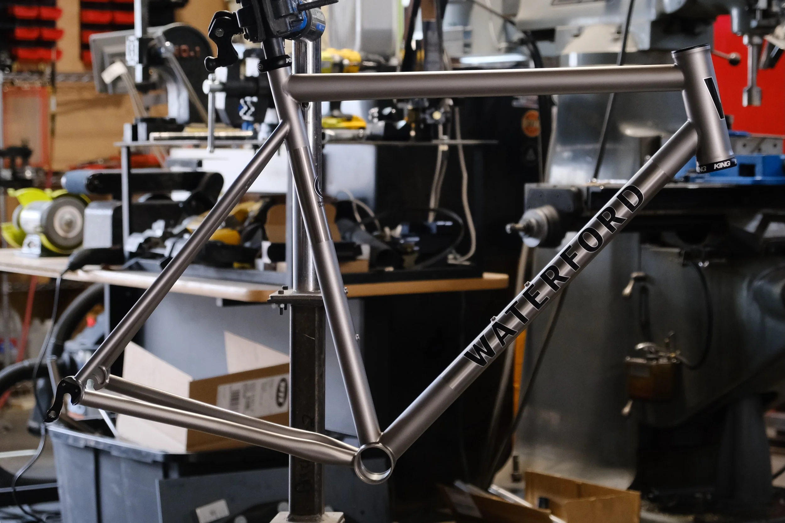 The Rim Brake is Alive &amp; Well! 

This 55-Series titanium road rim brake frame is sleek &amp; stunning all in the same breath! Steven took advantage of our trade-up program, trading in his older Waterford bike for this beauty! 

We can&rsquo;t wai