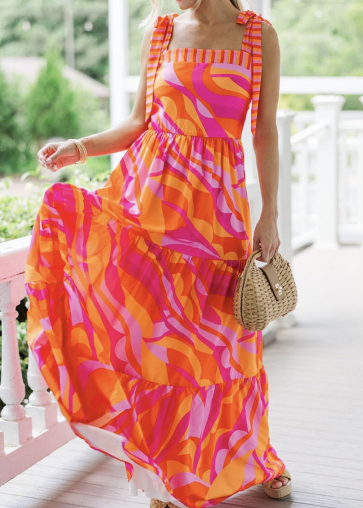 color block maxi dress