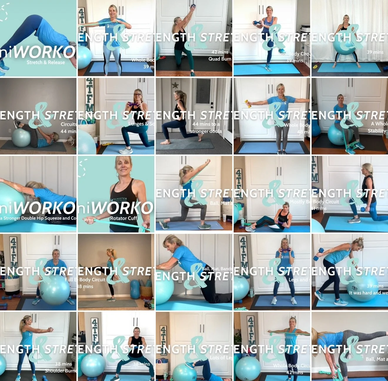 Fit4Doula&trade;️. 
Fitness for Doulas
Fitness by Doulas 
Fitness with Doulas

Virtual workouts on M-W-F at 11am est 
Banked workouts in the membership hub for the days you are at births or postpartum shifts 

Fit for your mind, body, and biz! And th