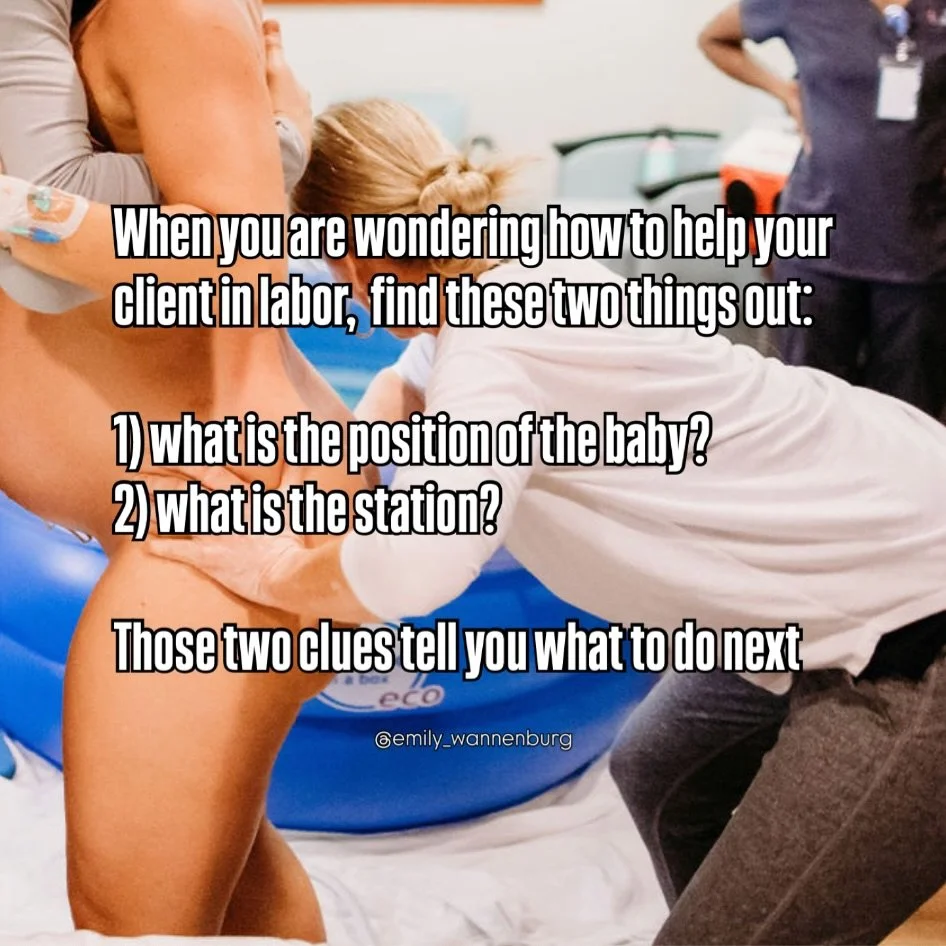 When I&rsquo;m working with new doulas, a common question asked is: &ldquo;what should I do now?&rdquo; Or &ldquo;how do I decide what position to use?&rdquo;
 
My response is always a question back to them. Well, actually, that&rsquo;s going to be t