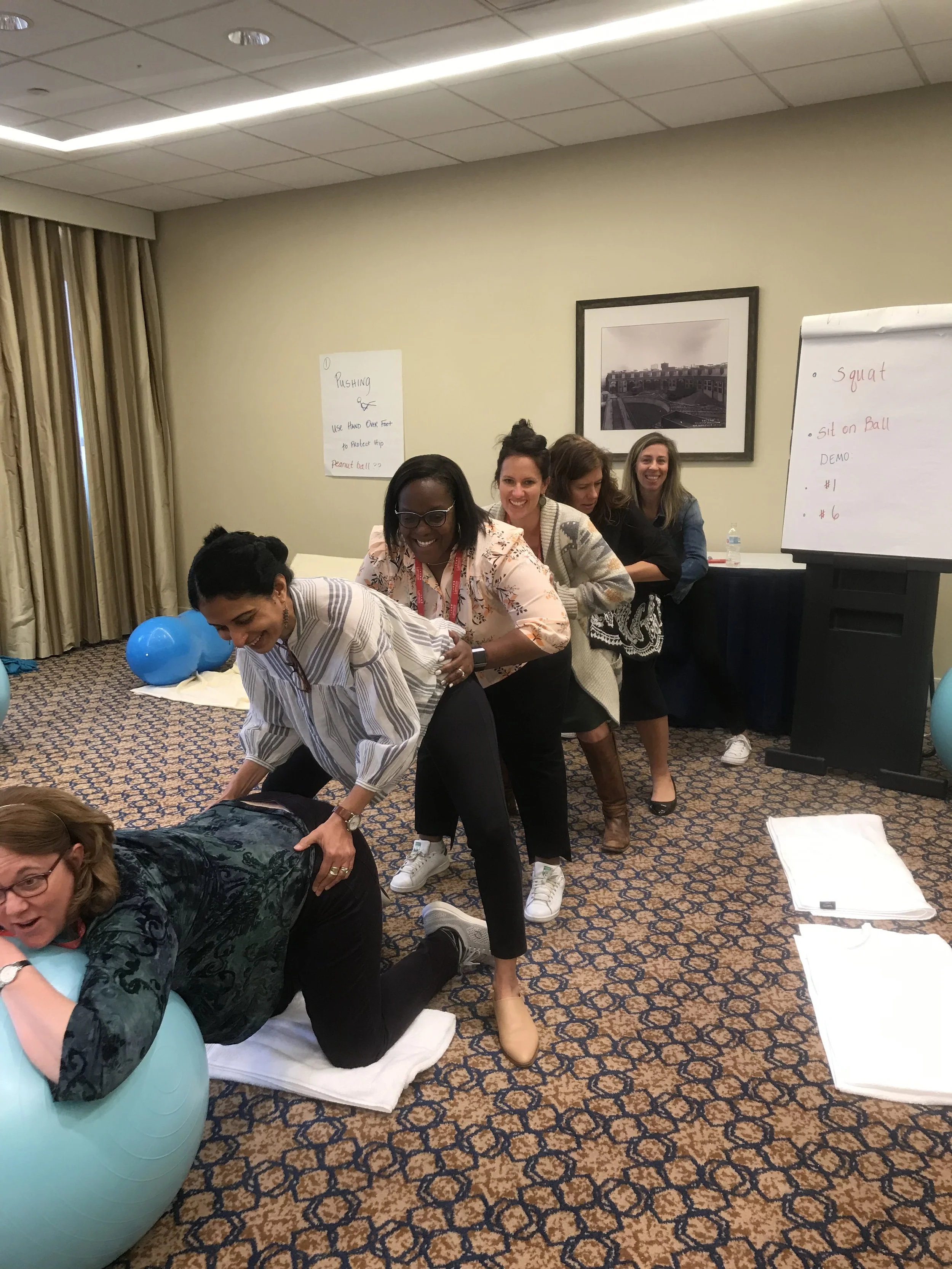 Lamaze session on labor tools