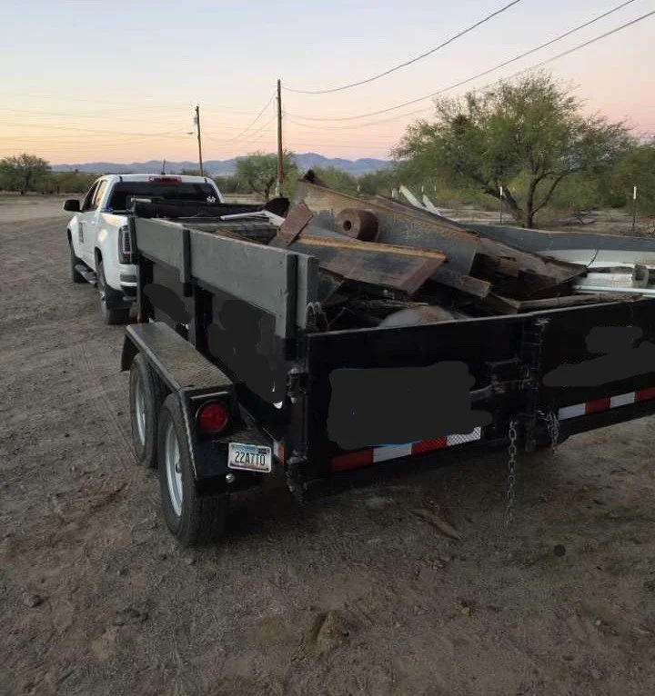 trailer full of steel