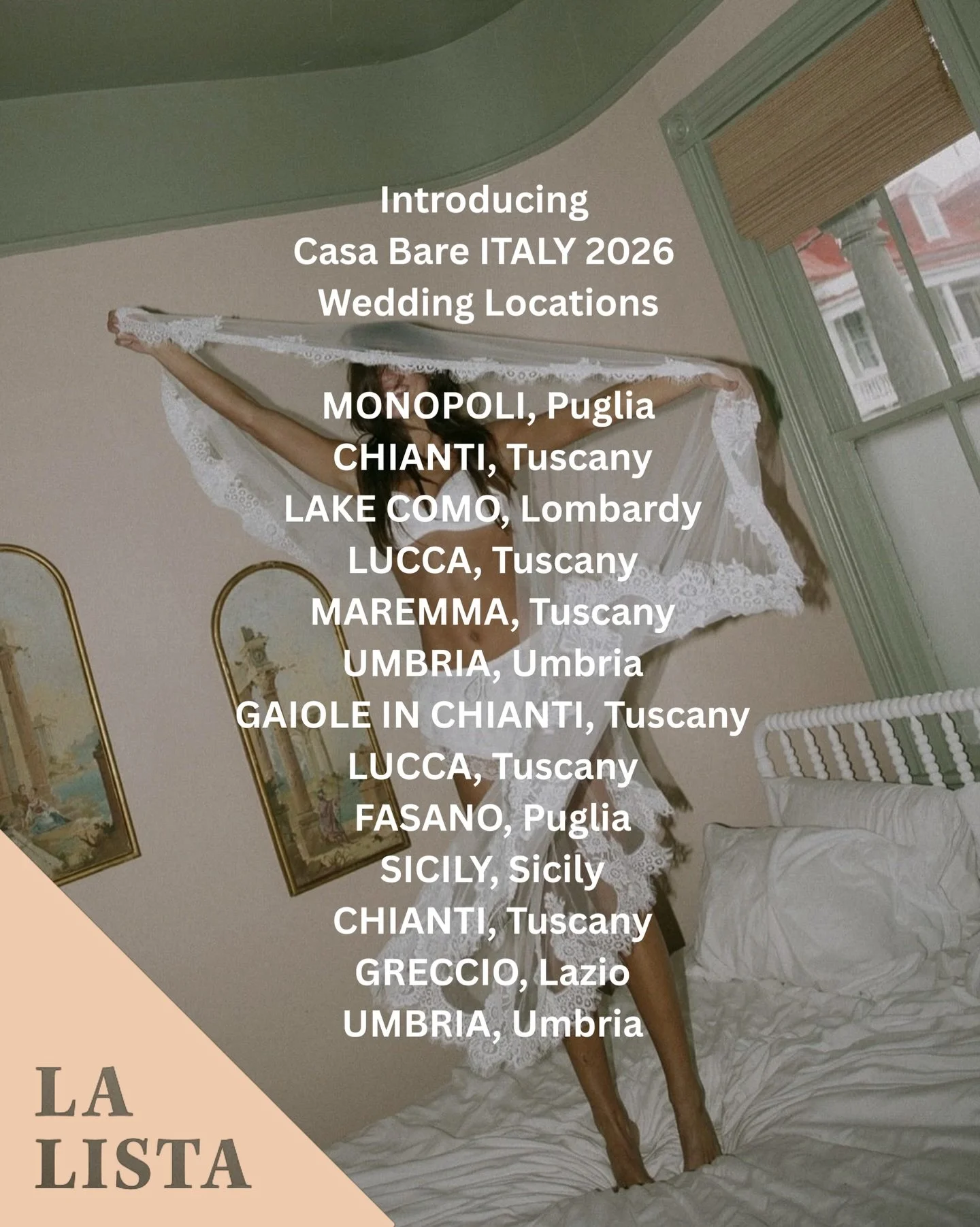 🇮🇹 the lineup for 2026 ~ only 2 spots remain 

2027 10 brides booked // 2028 3 brides booked 

#italydestinationwedding #bridaltan #weddingitaly #italywedding #spraytanartist