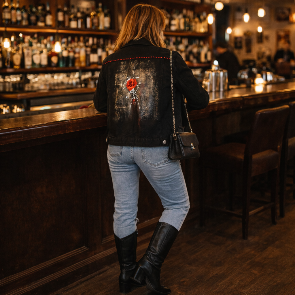 Floral Foil Fusion Denim Jacket