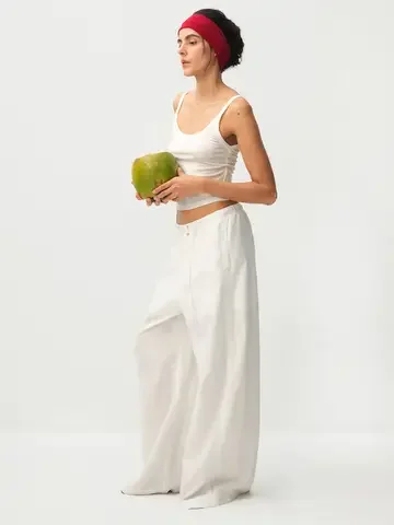 CUBIC Lyocell Linen Wide-Leg Pants