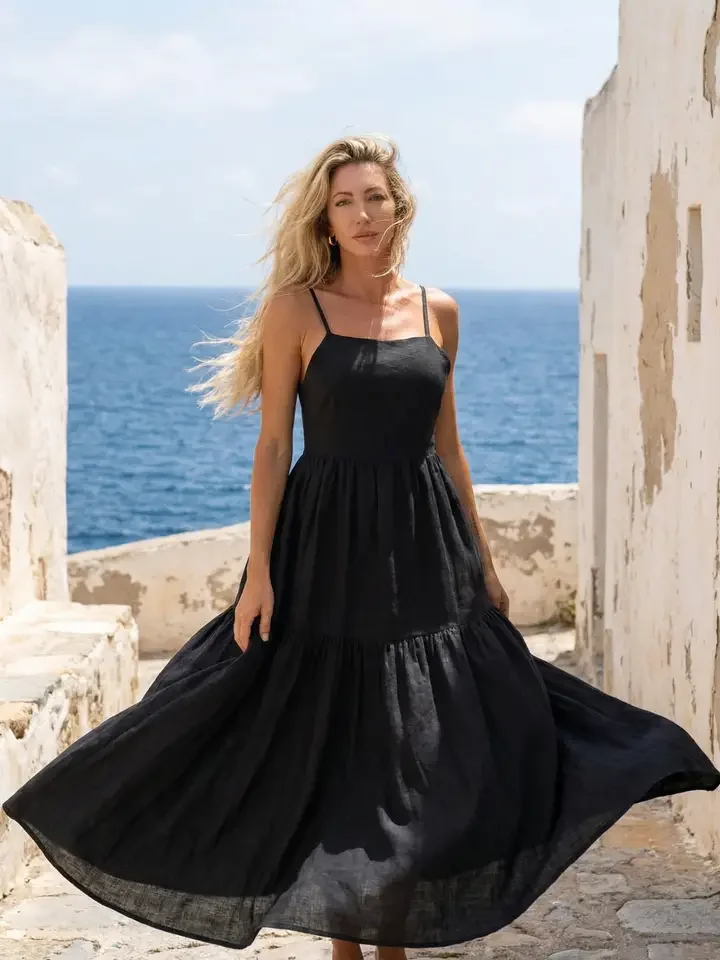 Isola Noir Collection Serena Maxi Dress in Black