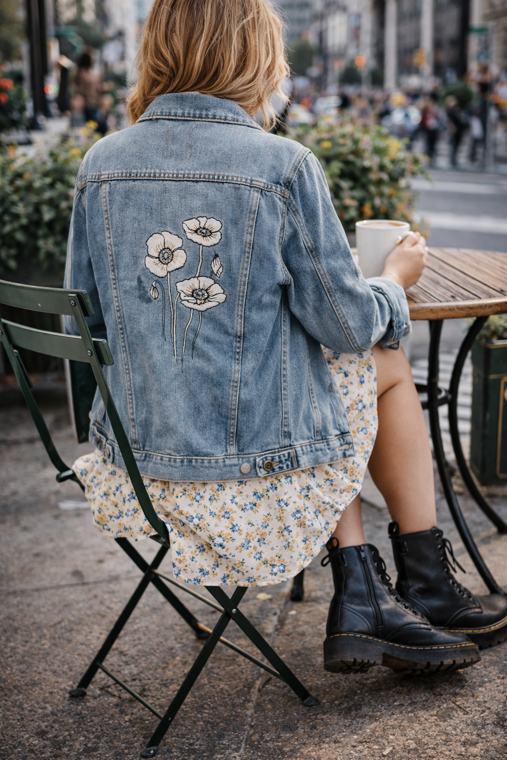 Floral Elegance Denim Jacket
