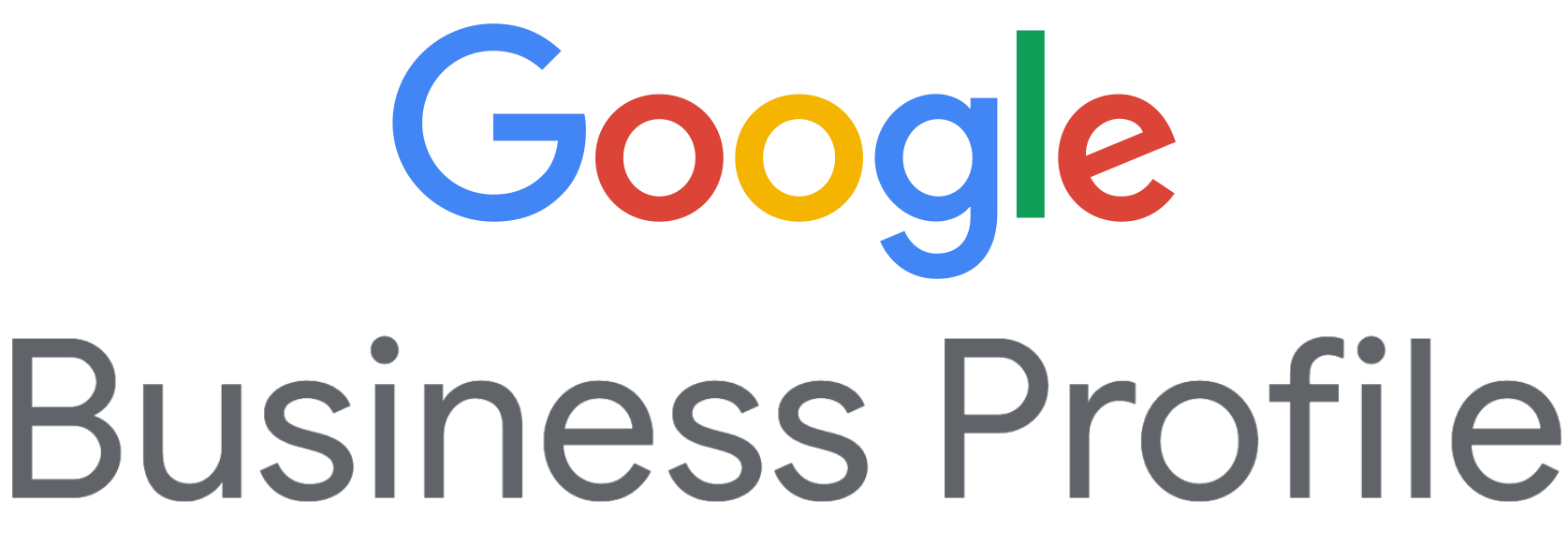 Google Business Profile logo with the word 'Google' in multicolor letters and 'Business Profile' in gray below.