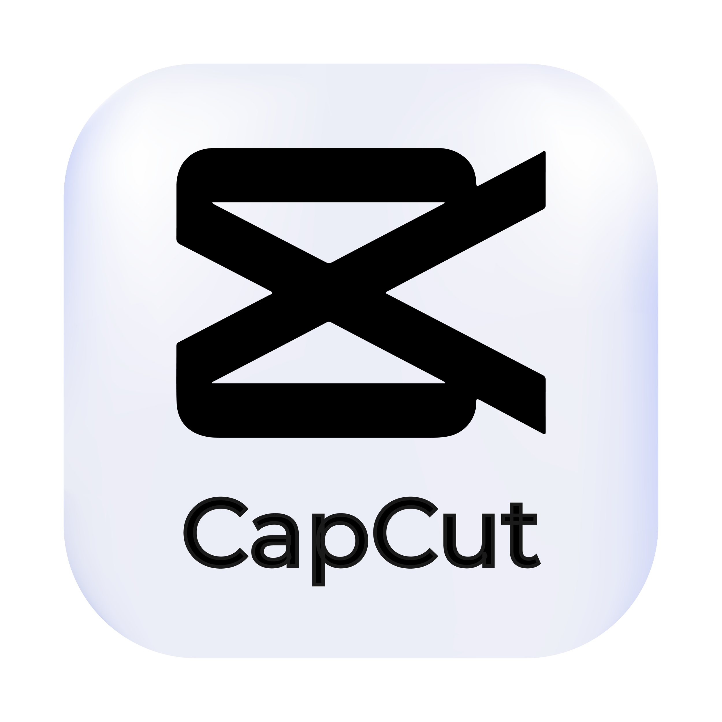 Icon of a pair of scissors above the text 'CapCut' on an app icon background.