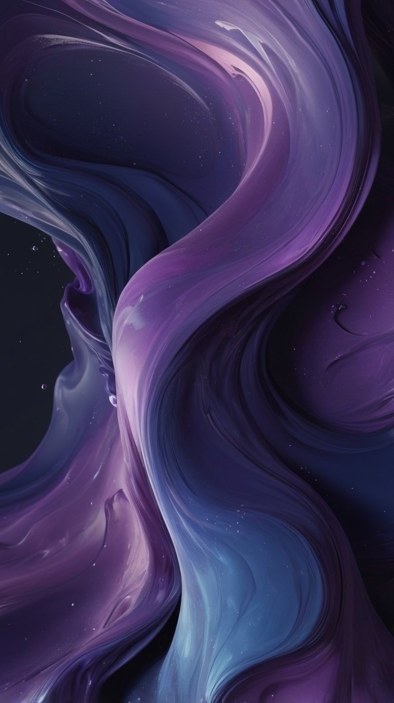 Abstract digital artwork with swirling patterns in shades of purple, blue, and black.