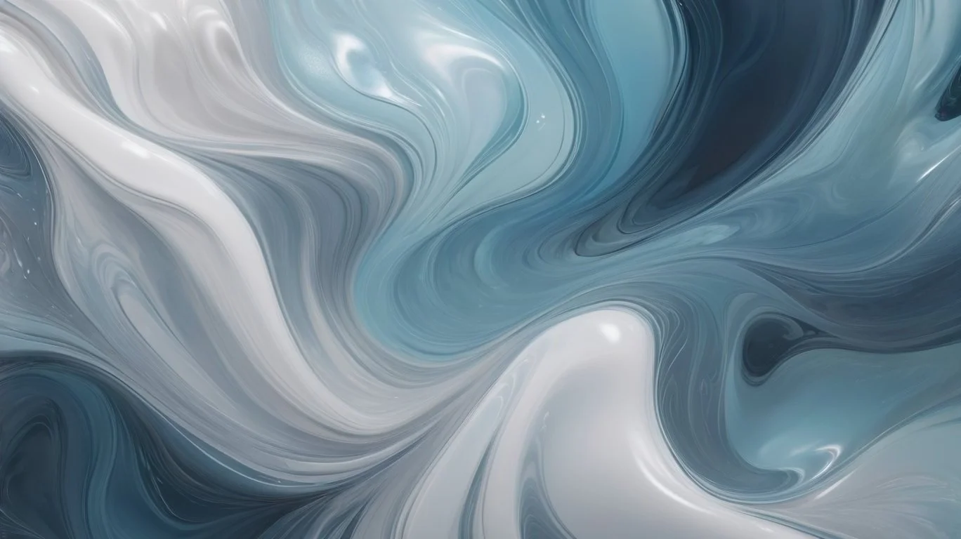 Abstract swirl pattern with shades of white, gray, and blue.
