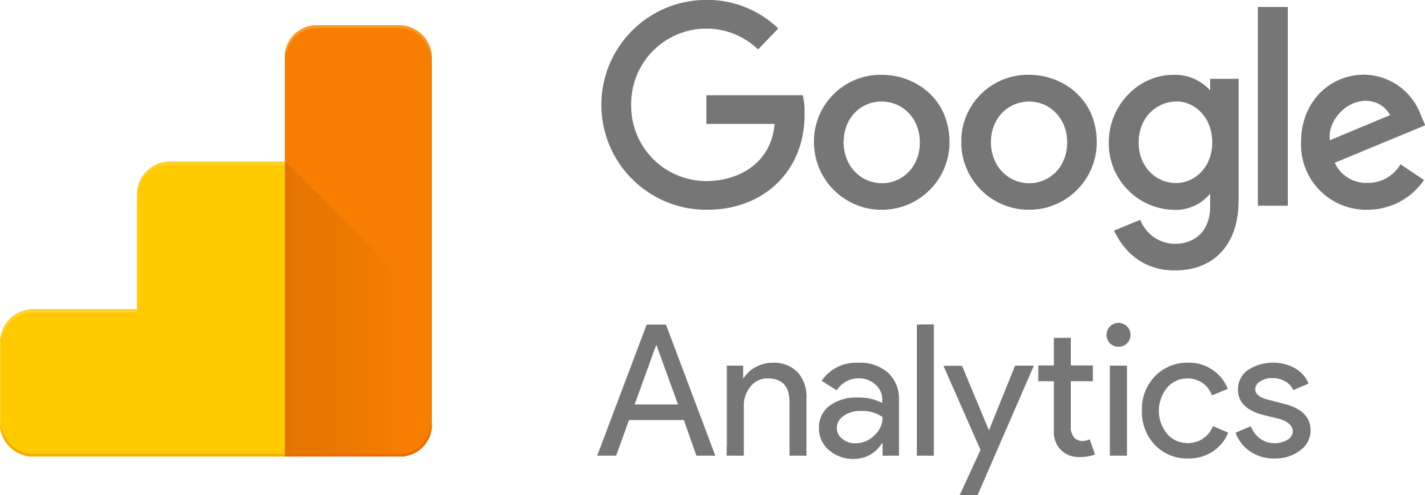 Google Analytics logo with a bar chart icon in yellow and orange colors.