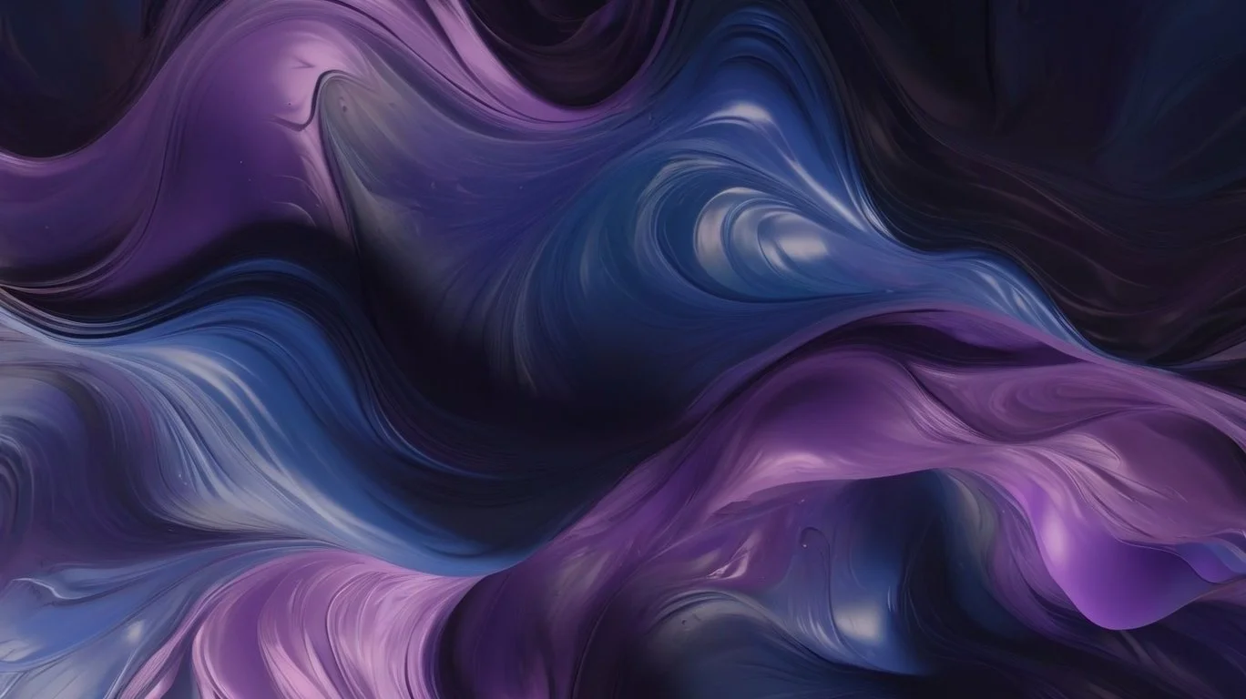 Abstract swirling pattern in shades of purple, blue, and black.