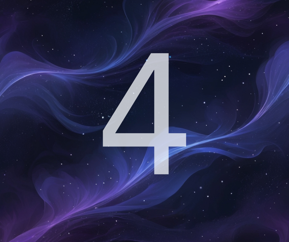Digital background with swirling purple and blue light patterns and the number 4 in the center.