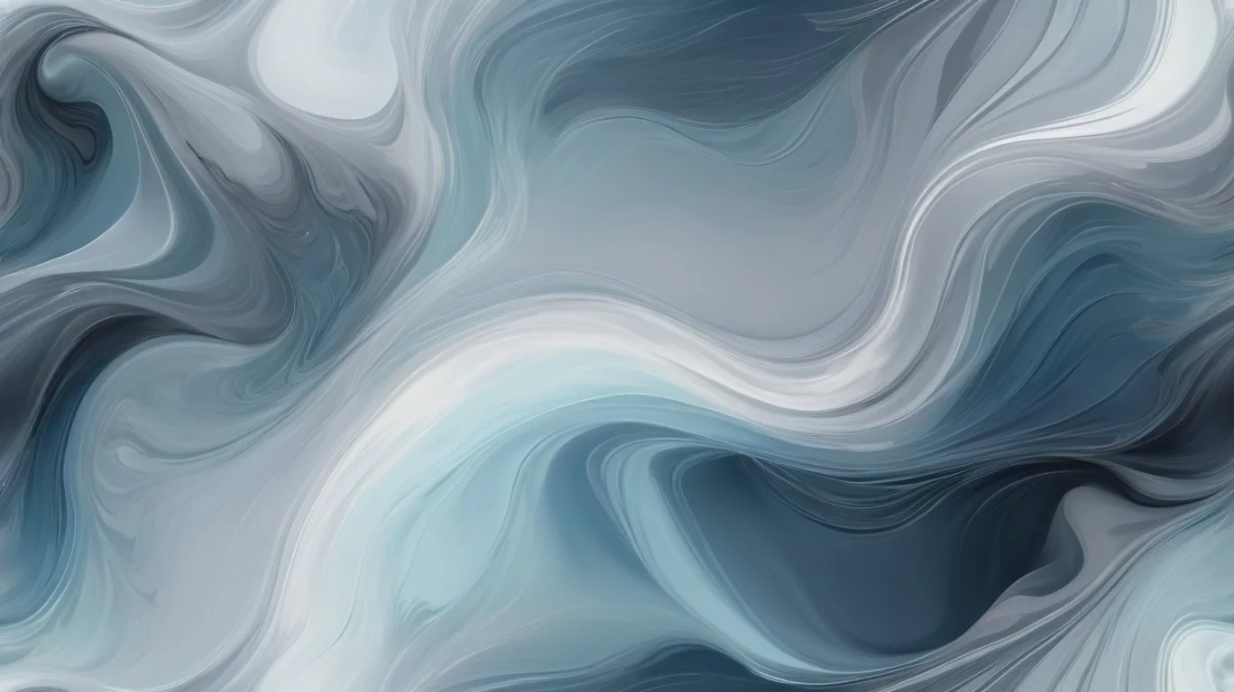 Swirling abstract pattern in shades of blue, gray, and white.