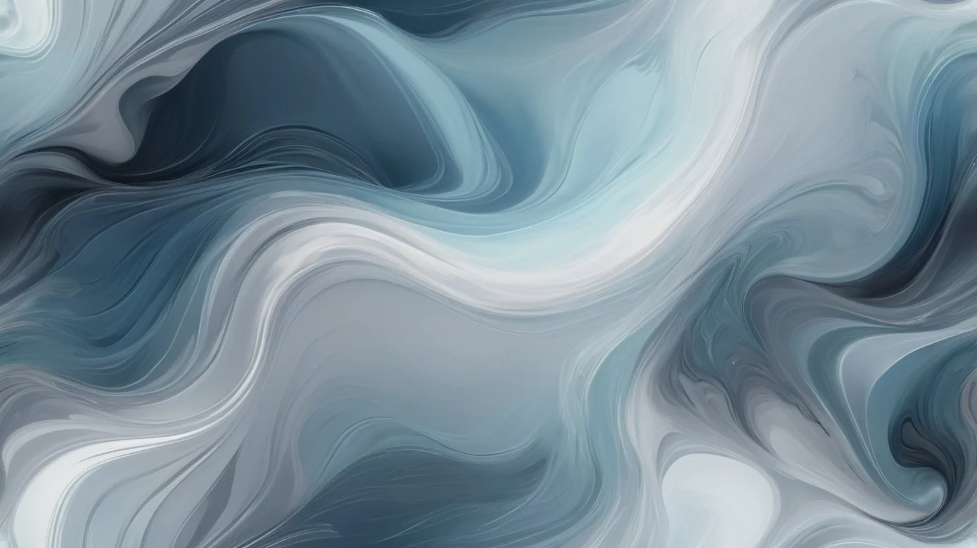 Abstract swirling pattern in shades of blue, gray, black, and white