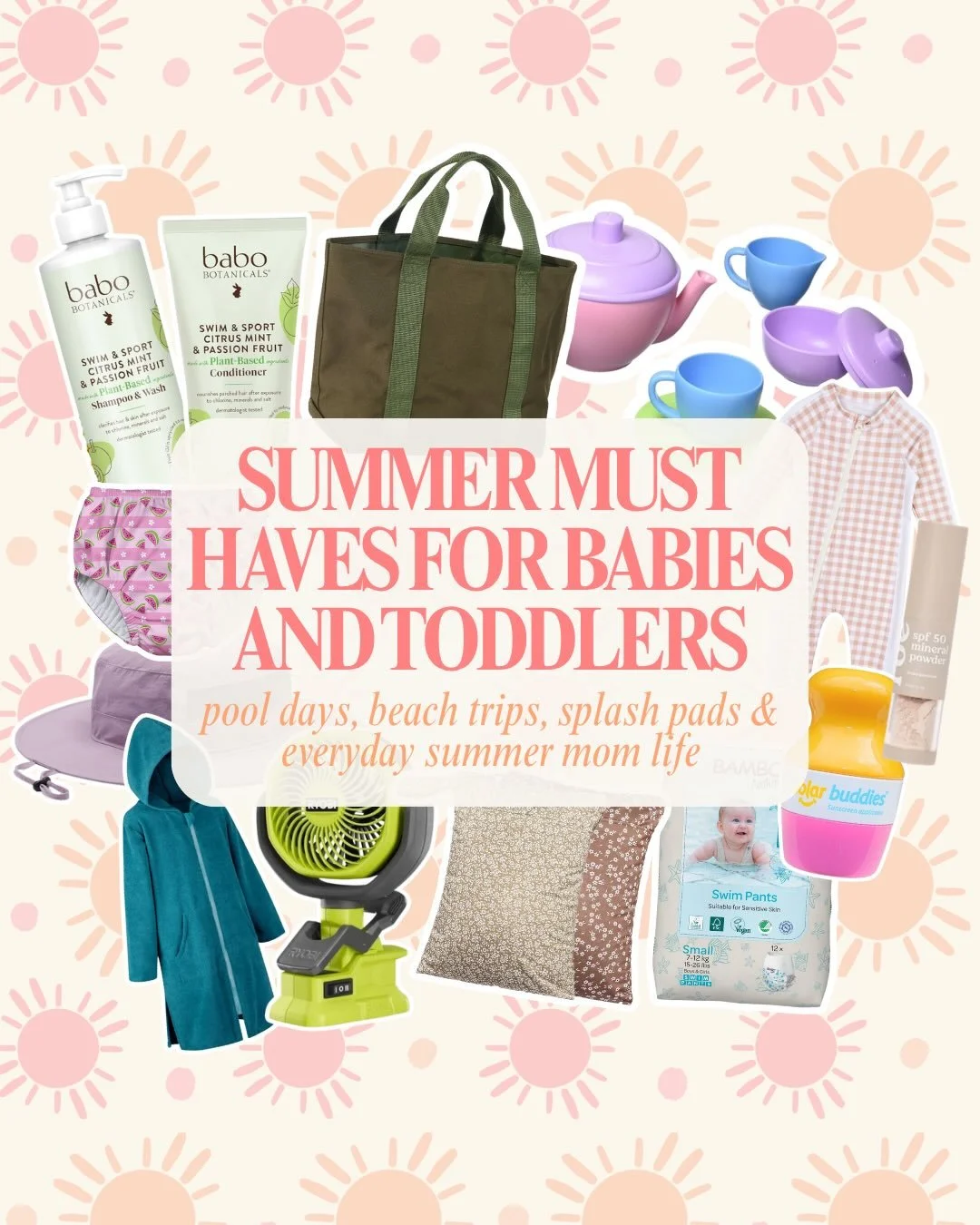 Our favorite summer essentials for babies + toddlers ☀️

These are the things we genuinely use nonstop for pool days, beach trips, splash pads, stroller walks, travel days, and just surviving summer with little kids 😅

I tried to include a mix of:
?