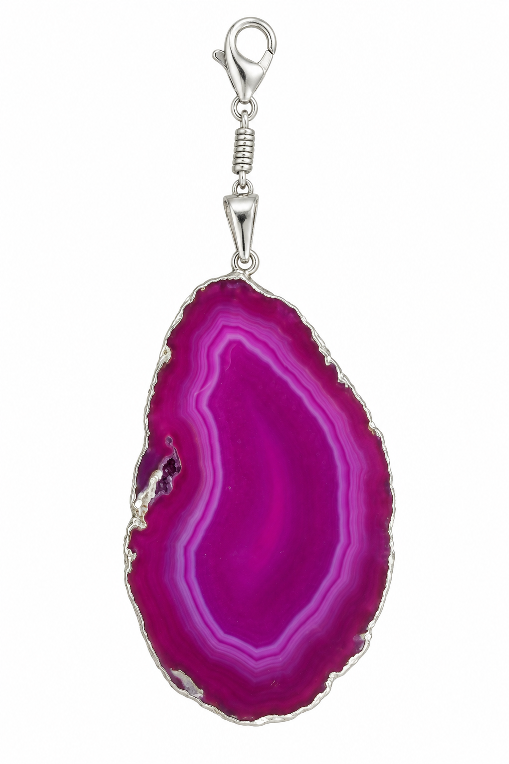 Colgante de Ágata Rosa con Mosquetón