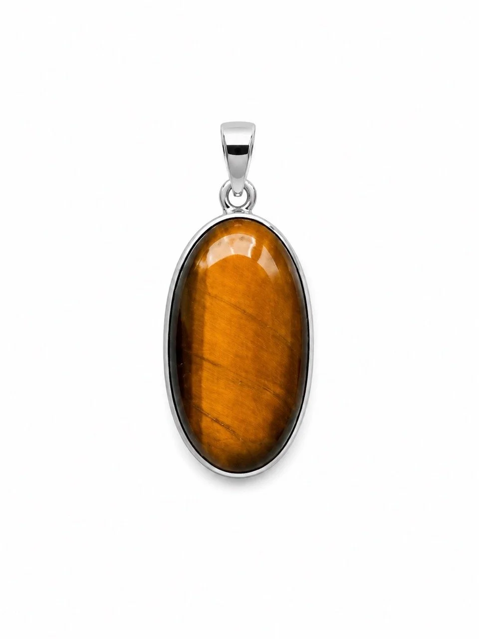 Colgante de ojo de tigre ovalado de Brasil