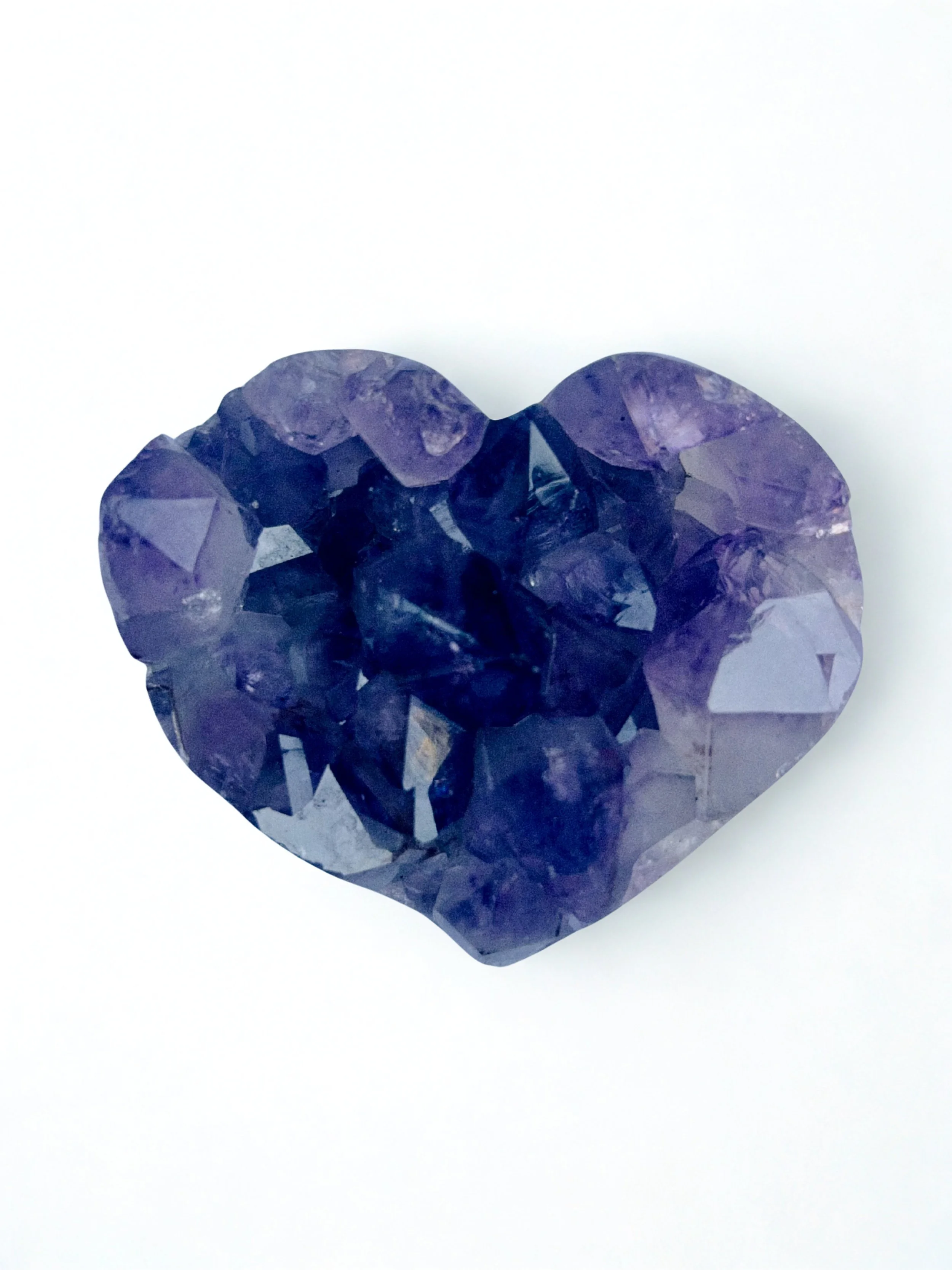 Corazón semipulido de amatista natural 395 g