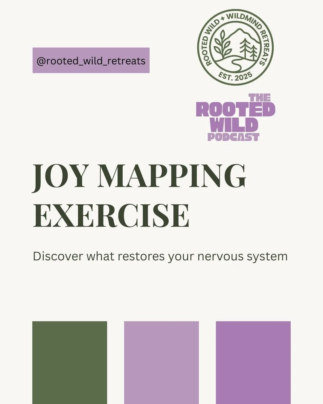Episode 3 of The Rooted Wild Podcast dropped this morning, focused on The Science of Play: Why Joy Heals the Nervous System. Be sure to tune in for the complete insights, and in the meantime, follow along with this Joy Mapping Exercise or grab the wh