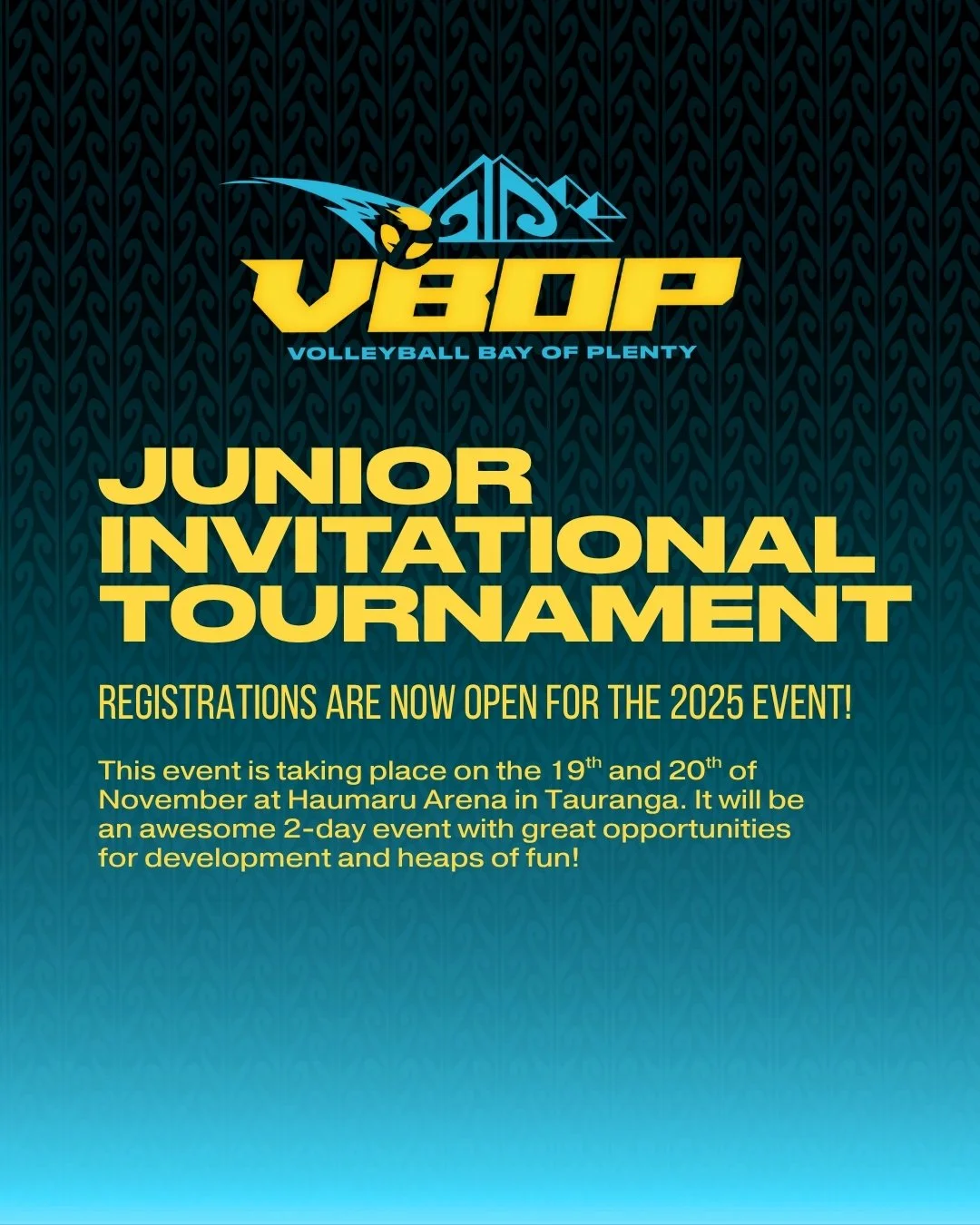 Registrations are now open for our junior invitational tournament in November! 

When
The 19th and 20th of November 2025. 

Where
Haumaru Arena, Tauranga

Fees
$350 per team.

Follow the link in our bio to sign up!