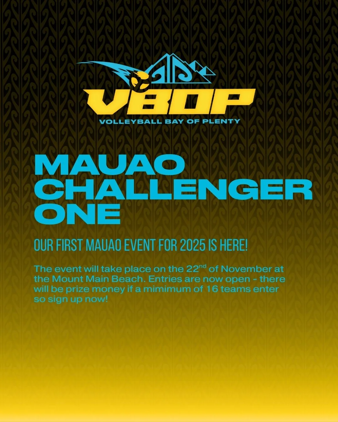 Our first Mauao event for the season is coming up on the 22nd of November. Registrations are now open! Click the link in our bio to sign up.
Event details:
Cost: $80 per team.
Location: Mount Maunganui Main Beach by the Commons Ave toilet block.
Est