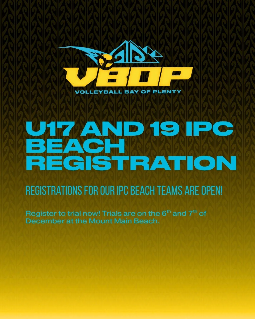 Registrations are now open for athletes to trial for our U17 and U19 IPC beach teams! Trials will be on the 6th and 7th of December at the Mount Main Beach.

For more information and to register, follow the link in our bio!