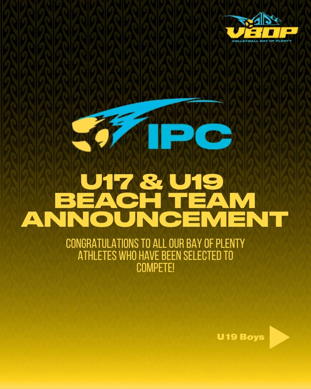 Congratulations to all of our BOP athletes who have been selected to compete at the 2026 Inter Provincial Beach Champs! 

The event will take place over the next three days at Mount Main Beach, so come along and support our teams!

Here is the link t