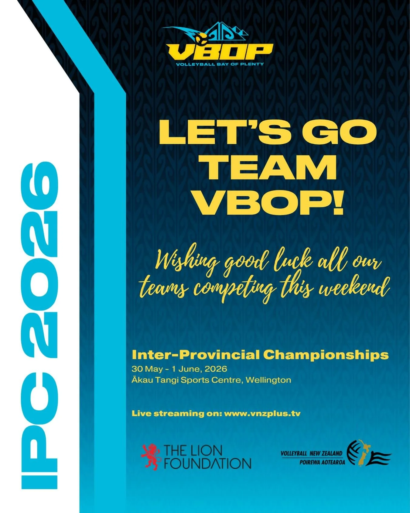 Good luck to all 10 VBOP teams competing at IPC this weekend in Wellington! 💙🏐

After months of hard work, trainings, and preparation, it&rsquo;s time to hit the courts and represent the Bay of Plenty with pride. We are so proud of every athlete, c