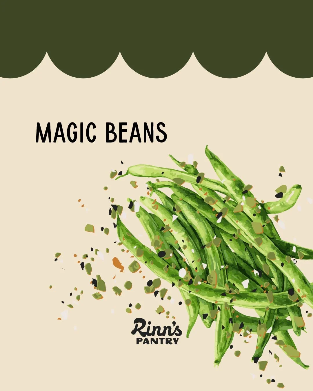 If Jack climbed the beanstalk for anything, it&rsquo;d be string beans tossed with Off the Hook. 

#BeanstalkBites
#MagicBeanEats
#SpringVegMagic
#RinnsFlavors
#MadeInPaso 
#WomenOwnedBusiness